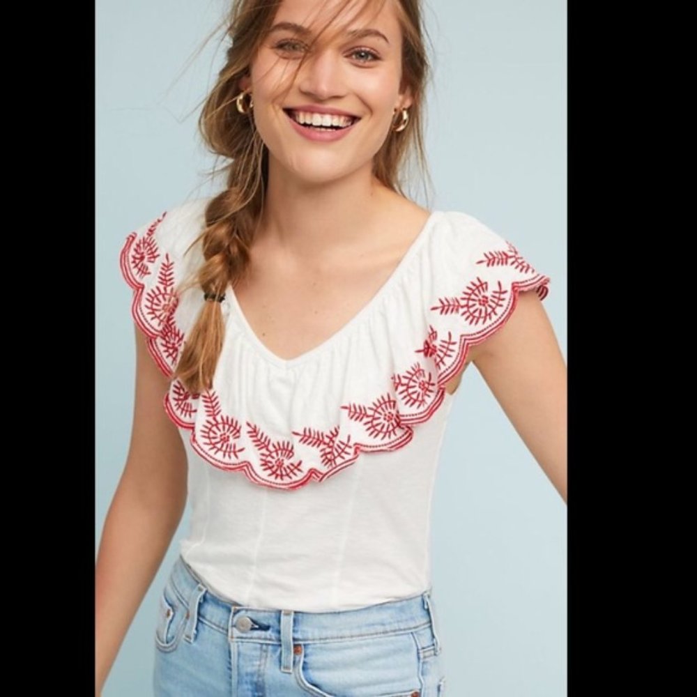 Anthro • Moulinette Soeurs Julieta Ruffle Top
